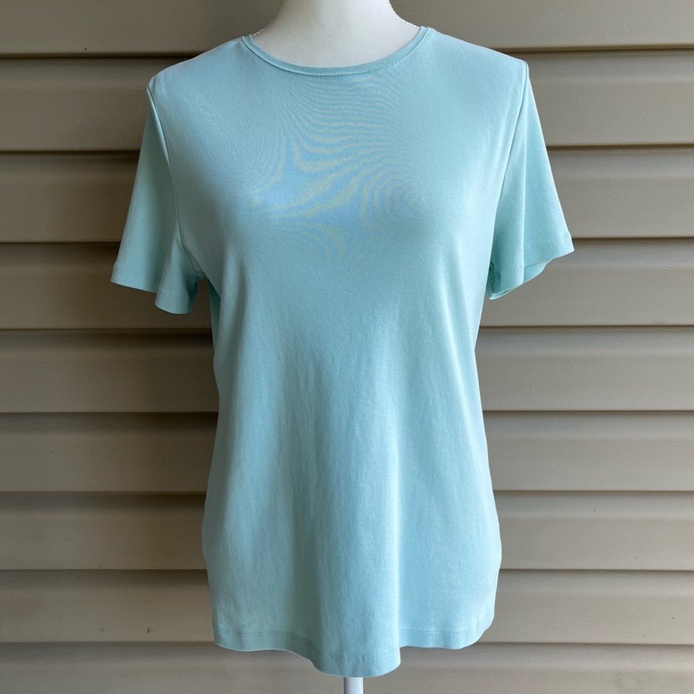 •Talbots• Pima Cotton Mint Green Short Sleeved Tee - Size Large
